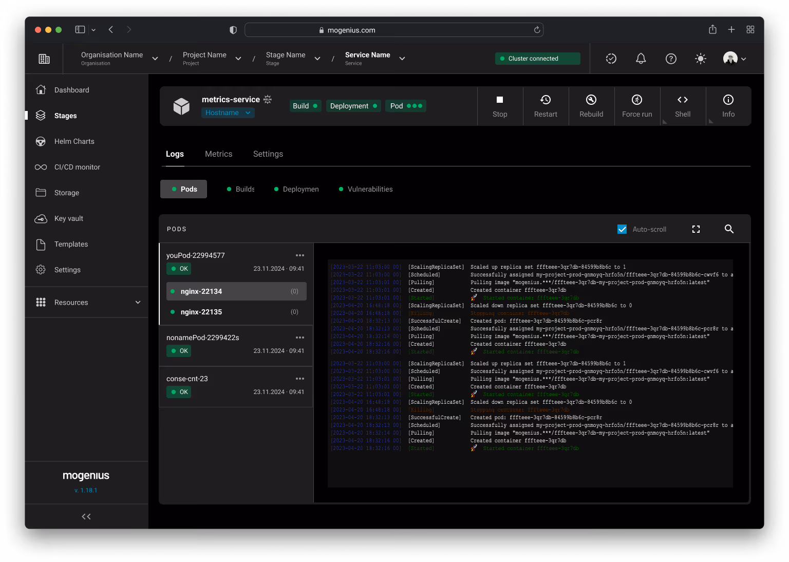 mogenius Platform Interface